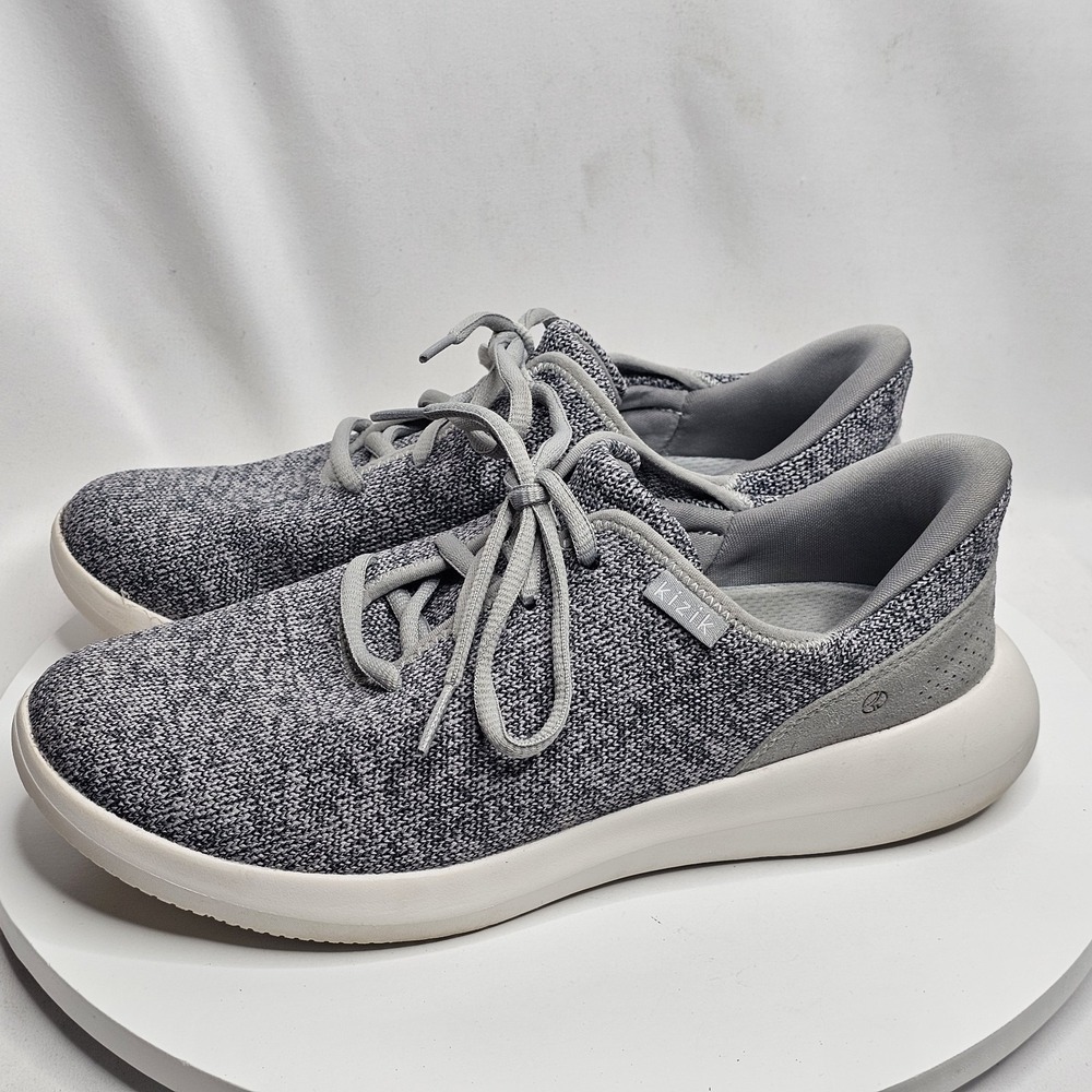 Kizik Madrid Eco Knit Women Size 8.5 Wide Heather Gray Athletic Slip On Shoes